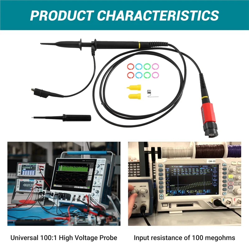 AB47-P4100 Universal 100:1 High Voltage Probe For Oscilloscopes For Rigol Atten Owon Siglent