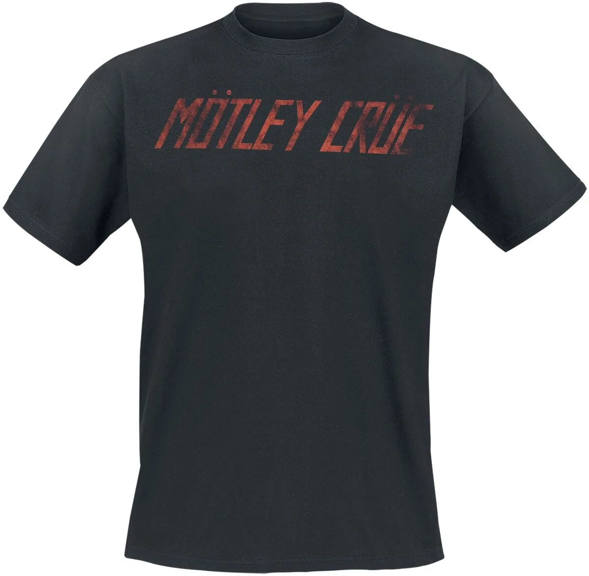 Camiseta de algodón con gráfico del logotipo de la banda Mötley Crüe, estilo vintage desgastado, unisex, estilo hard rock, negra, de manga corta.