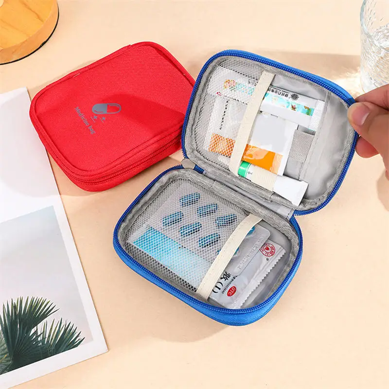 Portable First Aid Medical Kit Travel Outdoor Camping Emergency Medicine Storage Bag Travel Mini  Pouch Organizer Pill Case