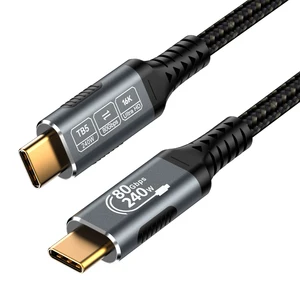 Thunderbolt 5 16K 80Gbps Extension de données USB 4.0 Type-C 240W Câble vidéo de charge rapide Stockage de données super rapide pour moniteur USB C 8 meilleures ventes Thunderbolt Extension - No 6