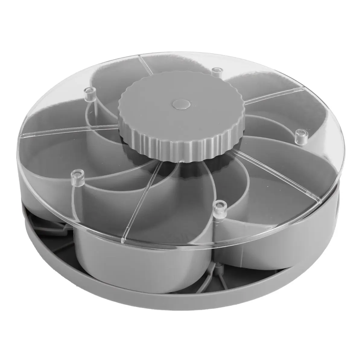 Divided Serving Tray That Spins - Perfect for Snacks, Dips & Party Appetizers, Rotating Snack Box Container with Lid