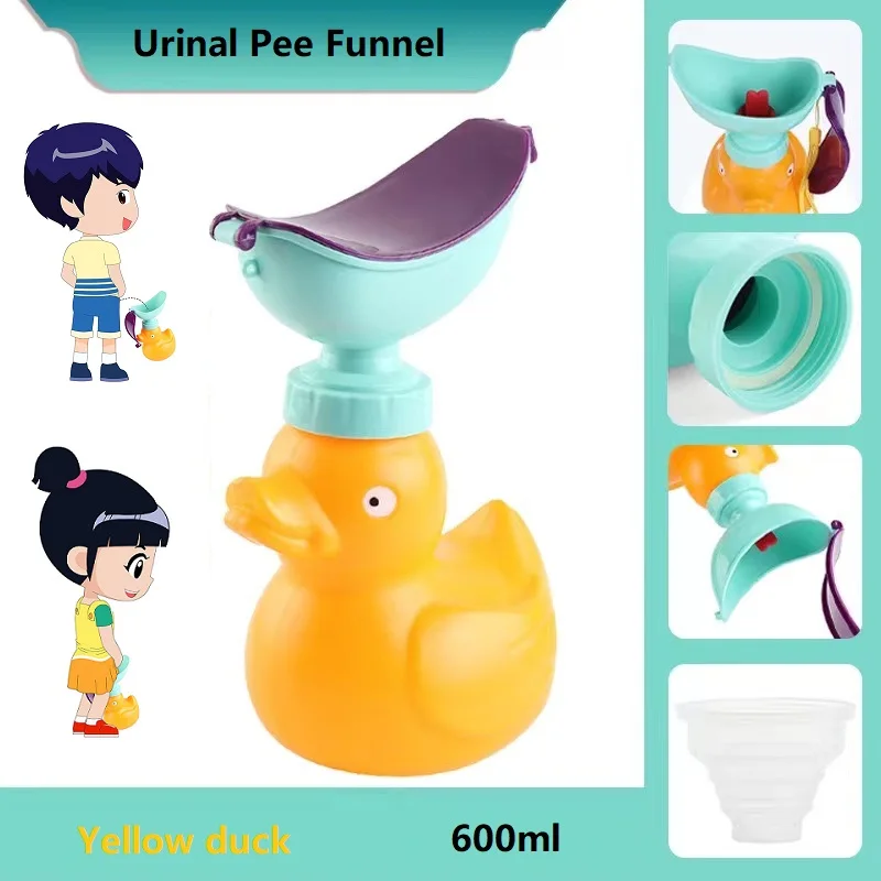 600ml Yellow Duck Urinal Pee Funnel Urinals Incontinence Bottles Portable Urinal Bottle Toilet Urgent Unisex Travel Outdoor