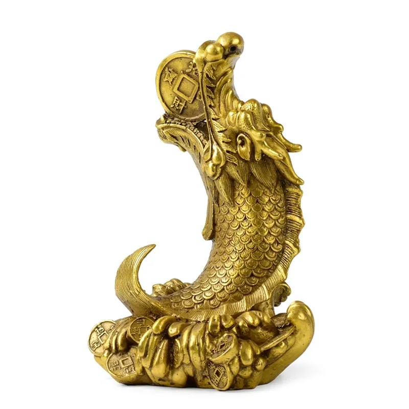 Aoyu ornaments for home, brass dragon fish decorations, crafts, metal handicrafts