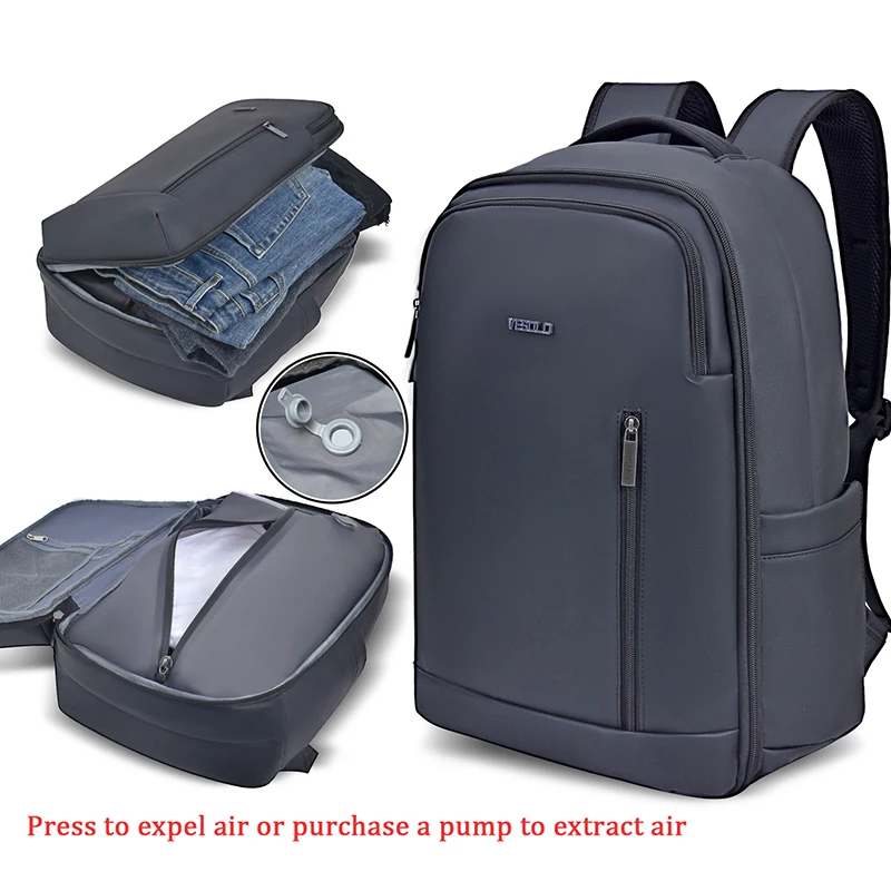 

Vacuum-compressed backpack, simple and large-capacity expandable schoolbag, men's high-end travel bag mochila cruzada hombre