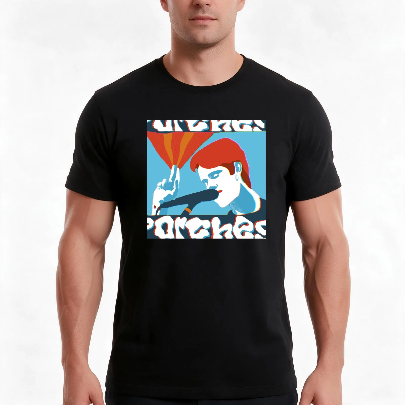 Porches Poster (original color version) T-Shirt, Summer Casual Cotton Tee, Oversized Streetwear Tops, Vintage Graphic Print