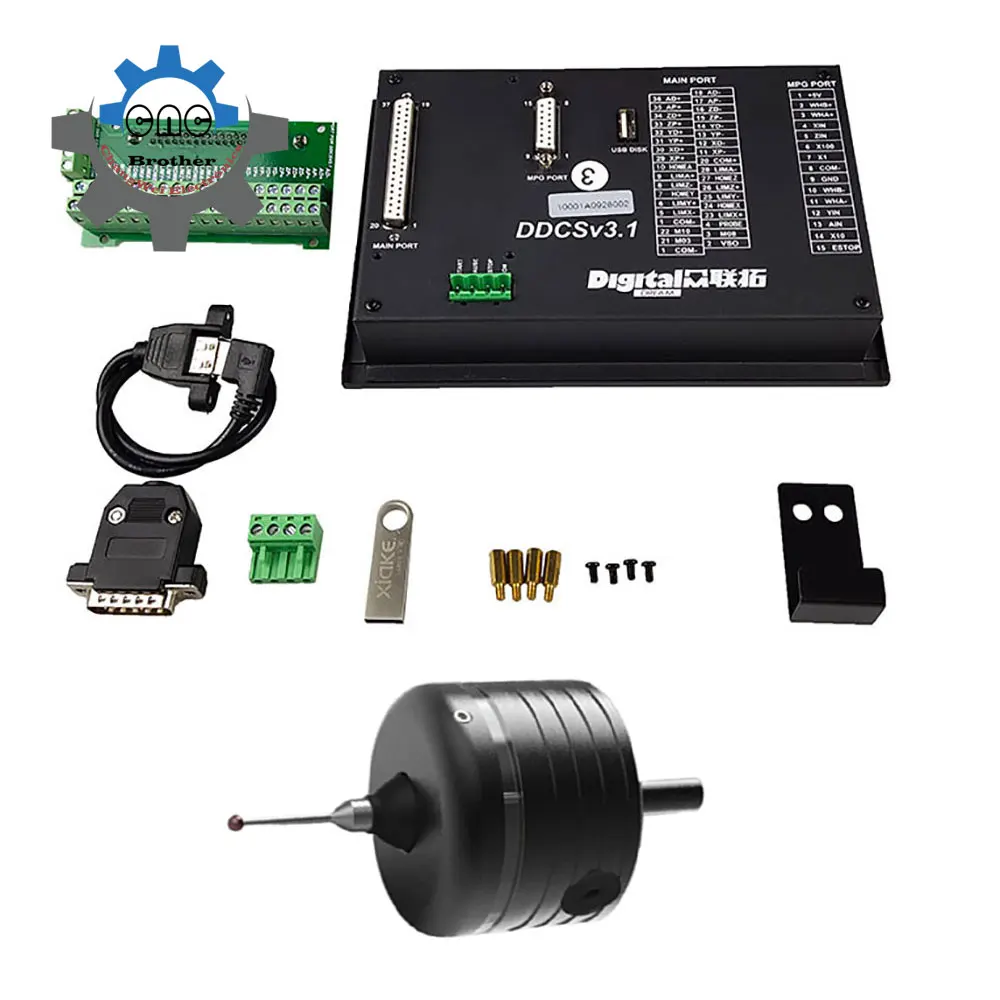 Engraving Milling Machine DDCS V3.1+ 4-axis E-Stop MPG Handwheel +3d Edge Finder G Code CNC Offline Stand Alone Controller