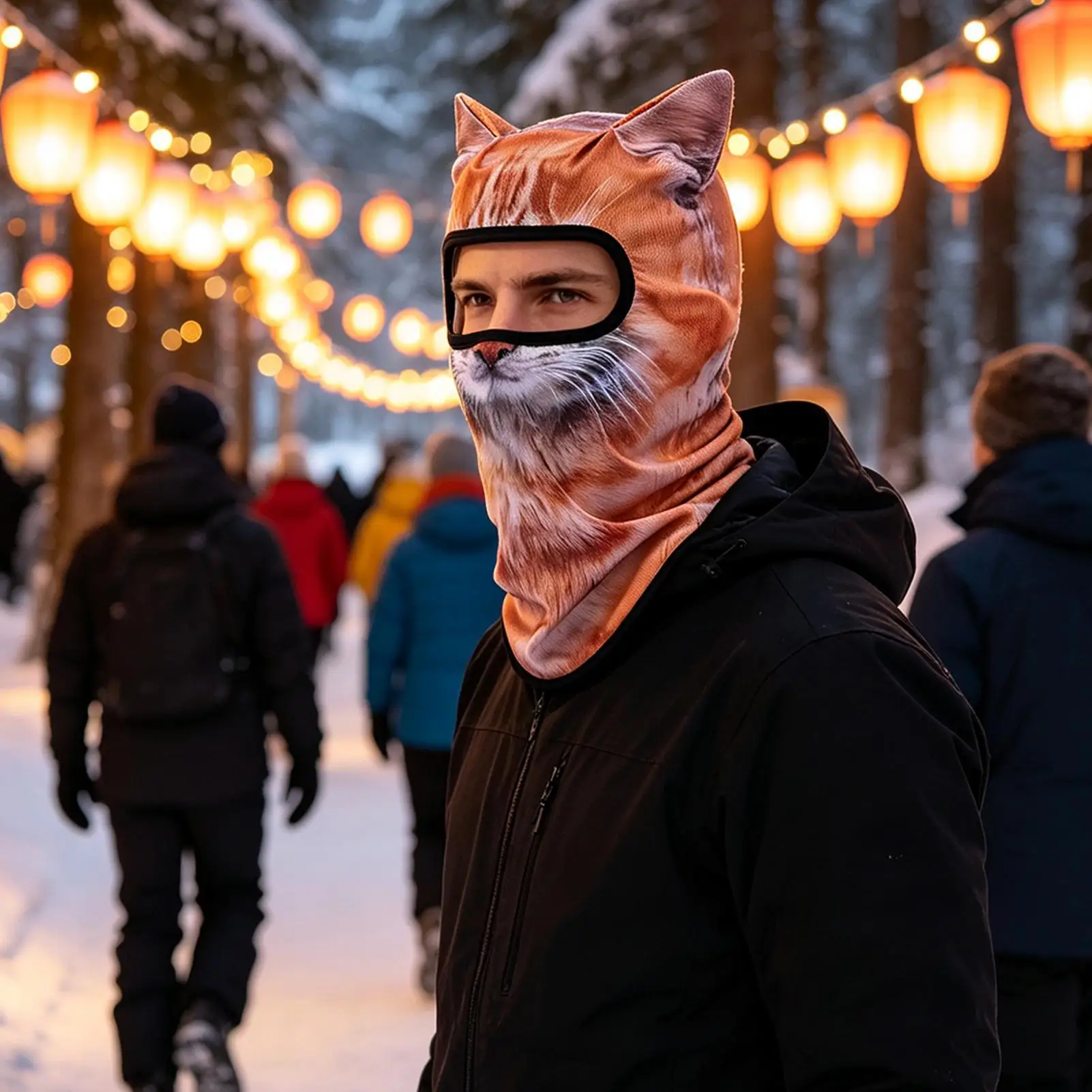 Cat Ears Ski Masque Stand-Up Cat Ears Windproof Warm Headwear Party Cosplay Face Masque For Adults Men Women Enthusiasts Outdoor