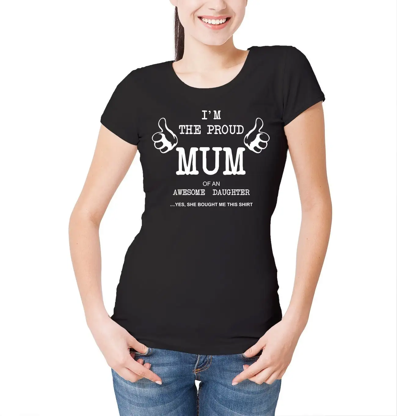 Womens Proud Mum Of An Awesome Daughter T Shirt Mothers Day