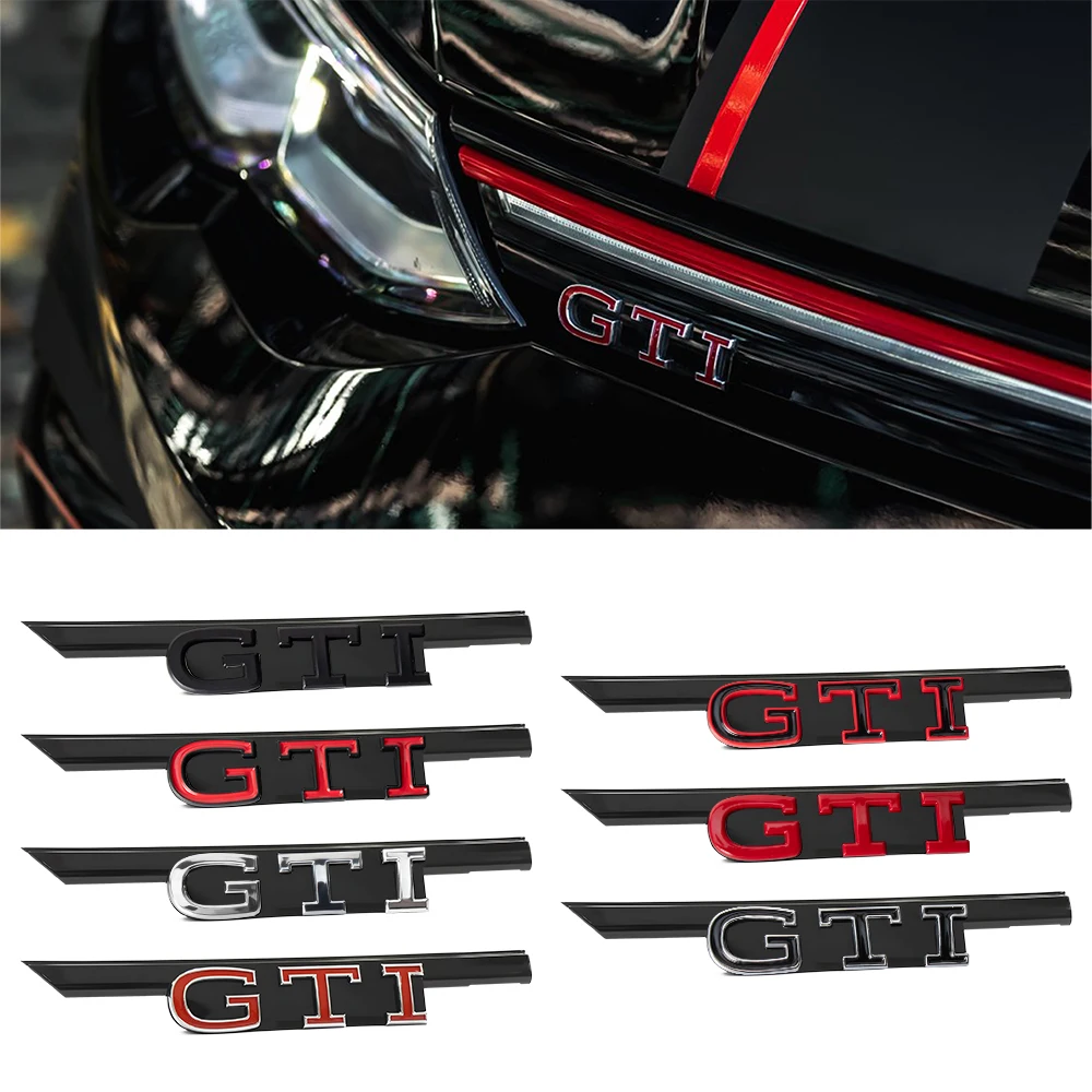 Car Decoration ABS GTI GTD Logo Car Front Grille Emblem Sticker For Volkswagen VW Golf 8 Rline GTI Replacement Badge Accessories