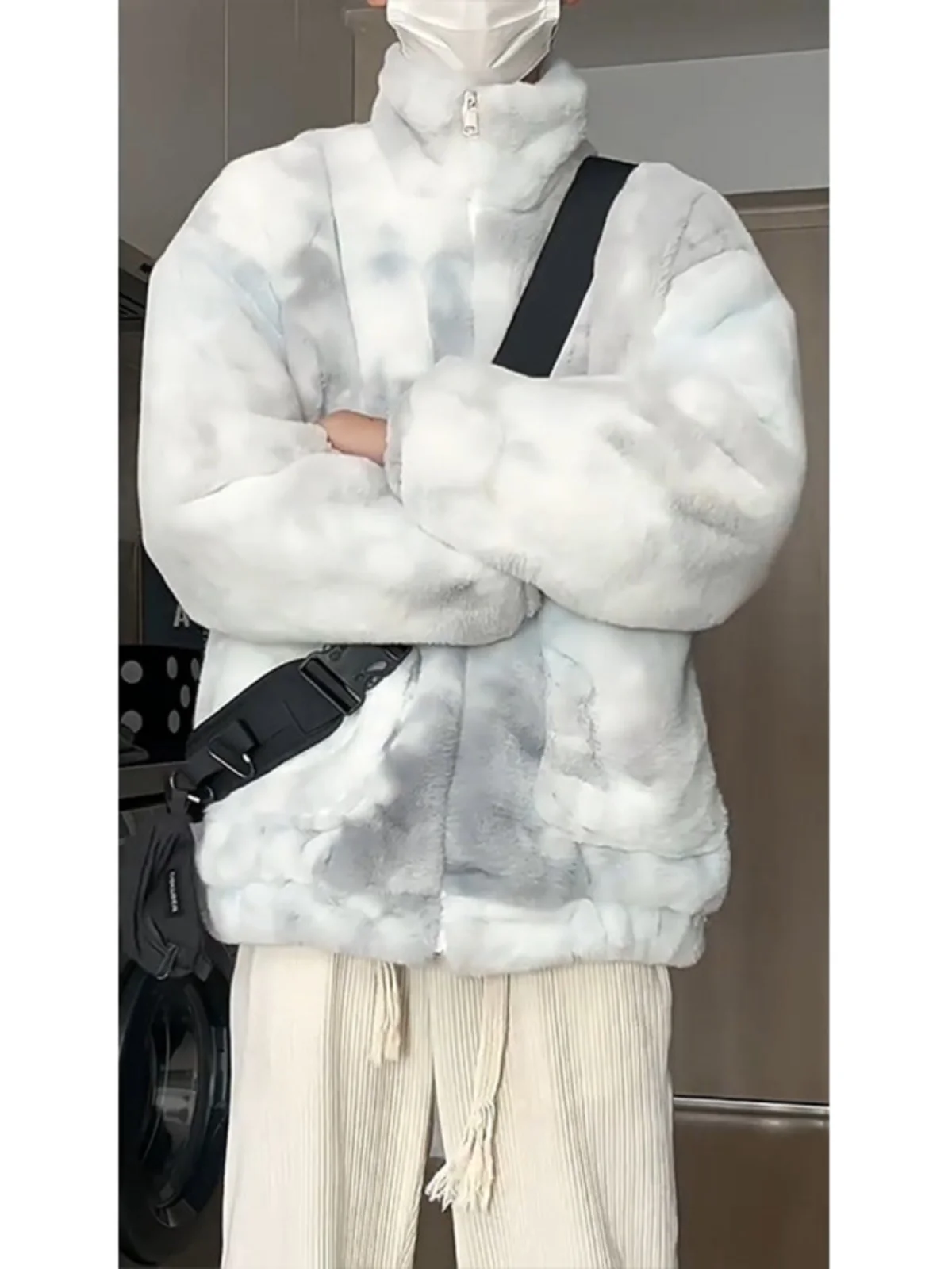 

Зимняя мужская куртка из овечьей шерсти с флисовой подкладкой, утепленная, из окрашенного хлопка, для улицы, для пар, морозостойкая, в стиле Northeast Special.