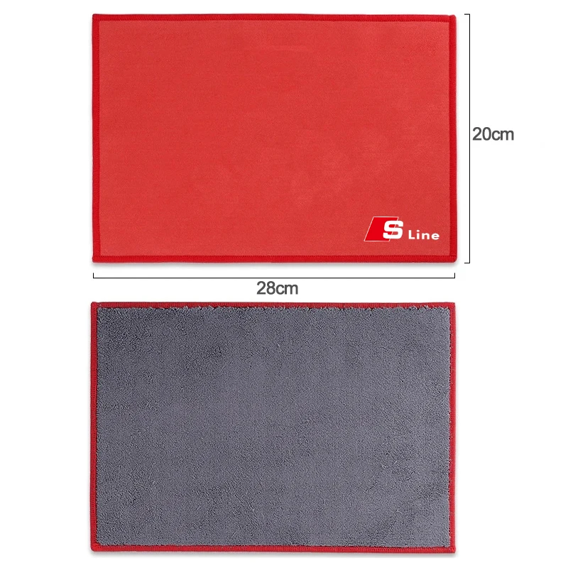 1Pcs Suede Fleece Microfiber Towel Car Styling Cleaning Rag Cloth For Audi Sline Q1 Q2 Q3 Q4 Q5 Q6 Q7 Q8 A1 A2 A3 A4 A5 A6 A7 A8