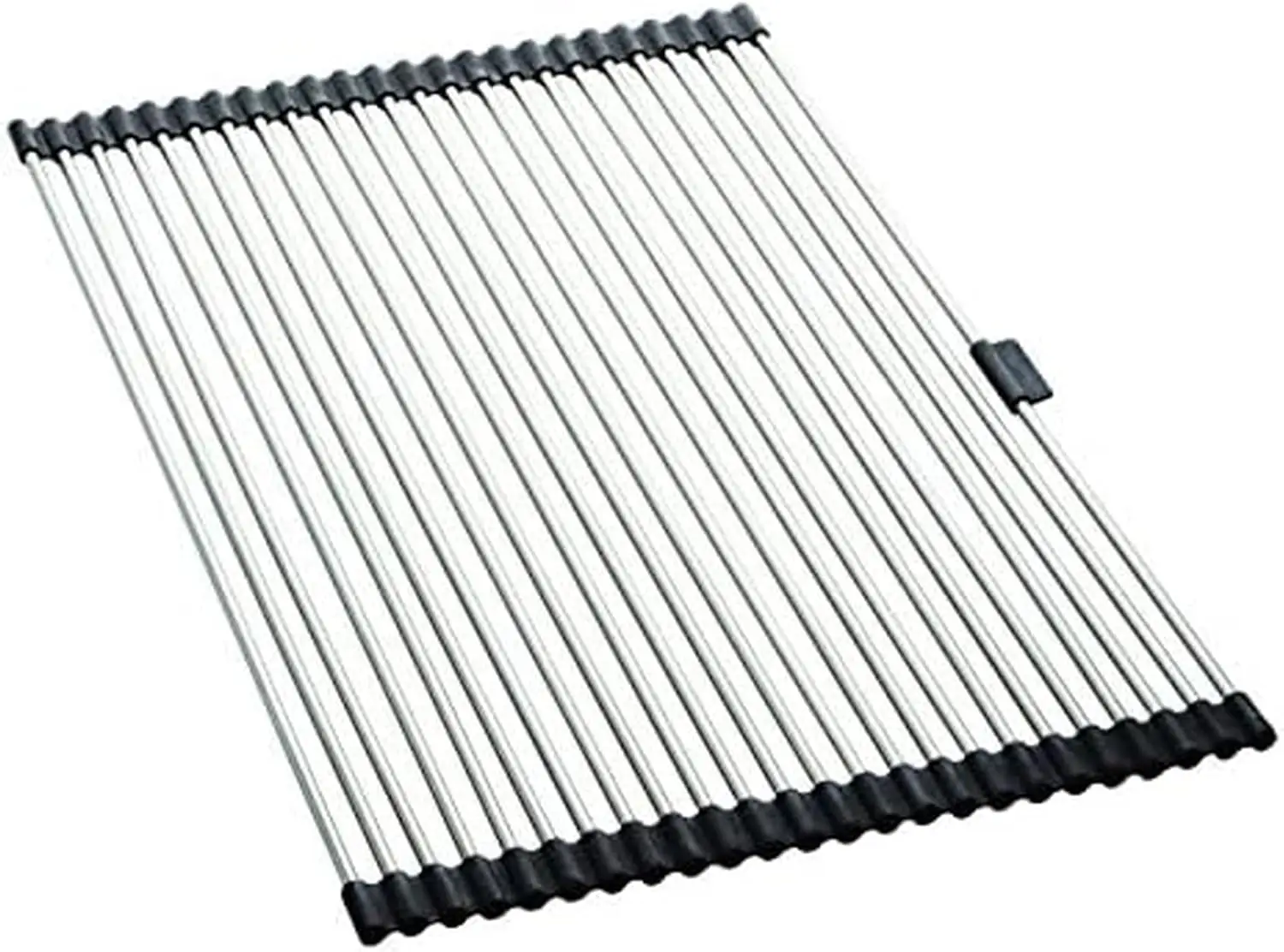 

Space Saving Roll Up Over The Sink Dish Drying Mat with Rust Resistant Stainless Steel Wires with Non Slip BPA Free Foo