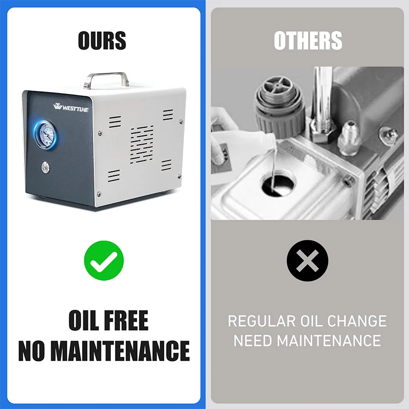 WESTTUNE Lab Diaphragm Vacuum Pump 10/15/30L Portable Mini Oil-free Filter Pump Portable Negative Pressure Pump Lab Equipment