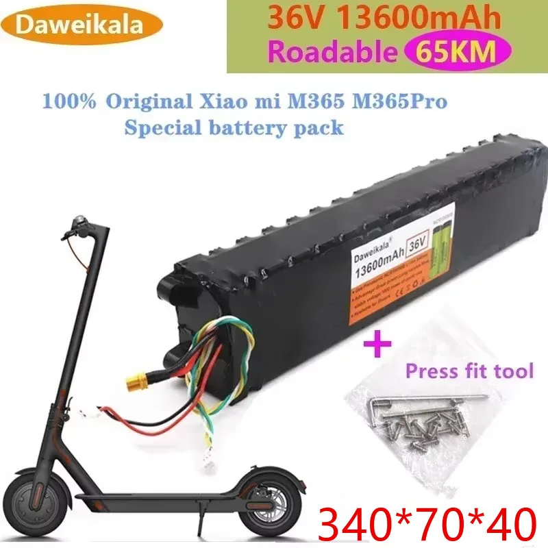 DAWEIKLAL,Batterie spéciale pour  M356 Pro,d'origine, 36V, 13,6 Ah, 13600mAh, 65km d'autonomie, outil souhaits Fit