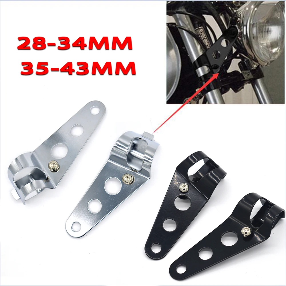 

Evomosa Fork Mount Headlight Clamp 28-34mm 35-43mm Motorcycle Headlight Mount Bracket Fork Tube Clamp Kit for Chopper Cafe Racer
