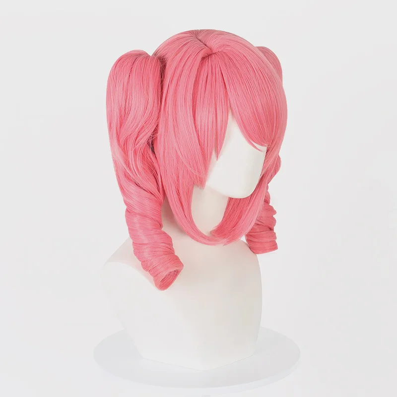 アニメウィッグ 魔法少女になりたい マゼンタ コスプレウィッグ 取り外し可能なダブルポニーテール