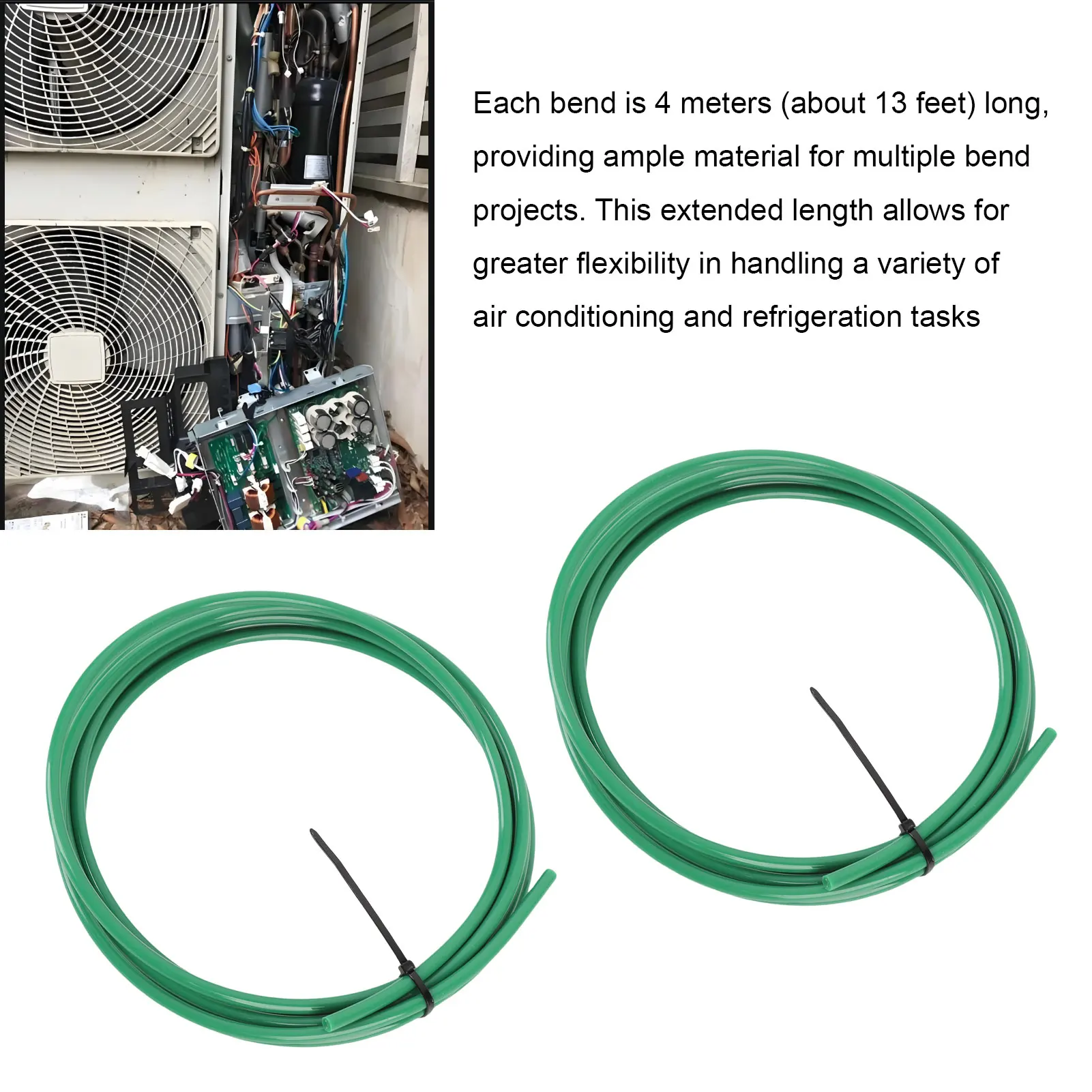 Built in Copper Tube Bending Strip Conditioning Copper Tubing Pipe Extension (13in) L 3/8in Dia Protective for Refrigeration