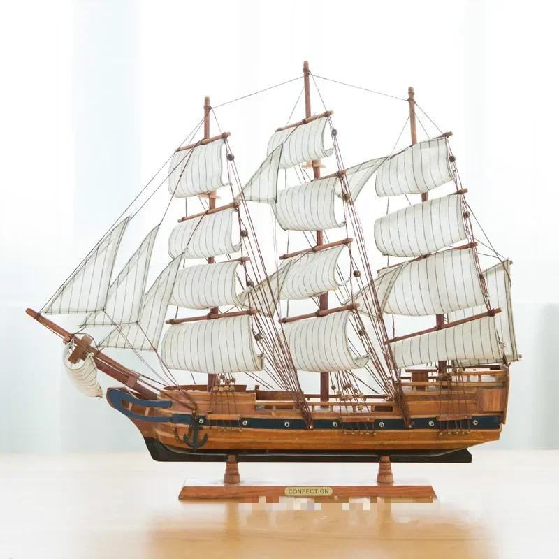 [ Assembled ] 60cm Large 3D Wooden Sailboat Model Craft Toys Sailing Boat Ship model collect home decor New Hose Gift to friend