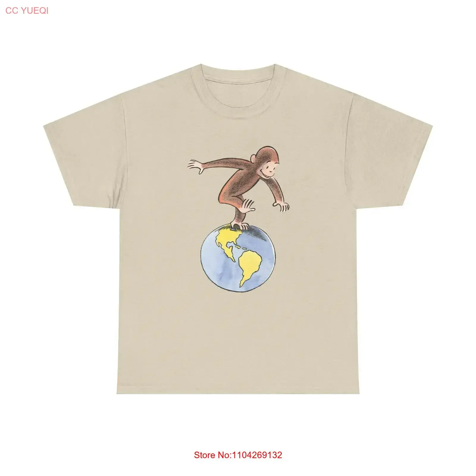 Vintage Curious George T Shirt Stay Nostalgic Cartoon Travel Learning Birthday vintage Washed graphic Stylish