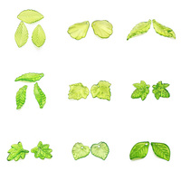 30Pcs Green Mix Leaves Acrylic Earring Charms Diy Findings Keychain Bracelets Pendant For Jewelry Making Accessories