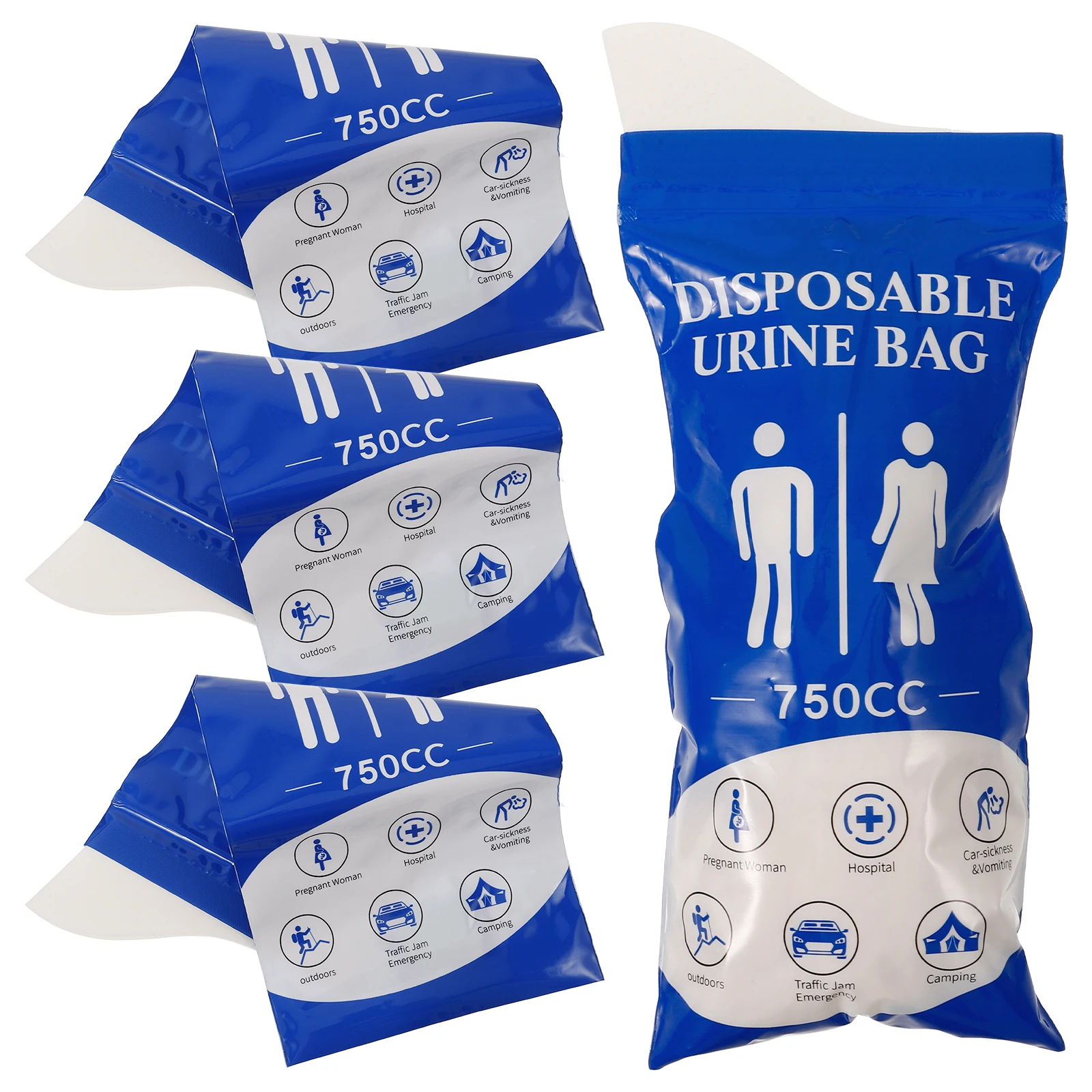 

4pcs Portable Urinal for Car Emergency Safe Materials Toddler Travel Disposable Urinal Bags Travel Pee Bags Use
