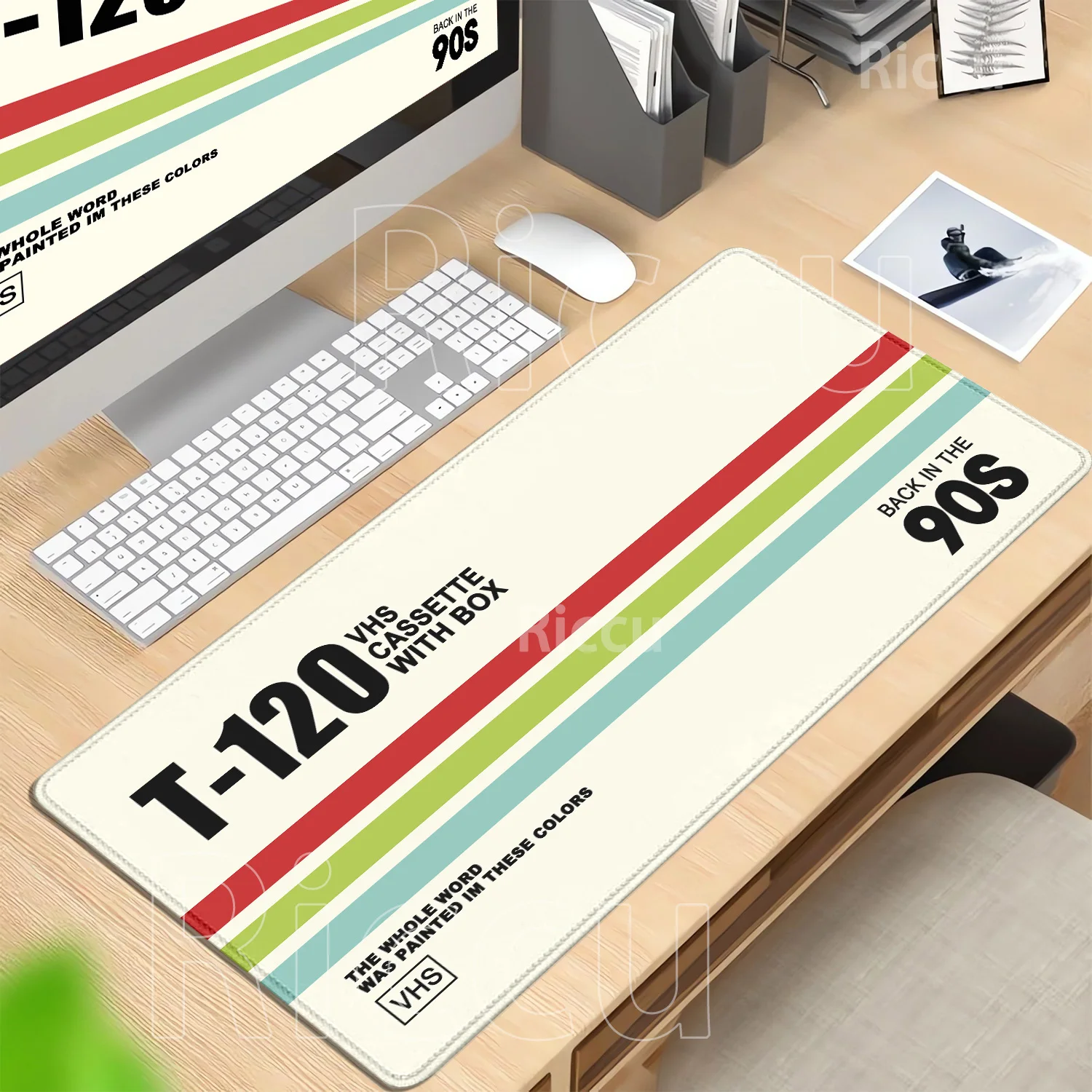 

Коврик для мыши в стиле ретро VHS Xxl, компьютерный большой размер, офисный коврик для мыши, оверлок, игровая клавиатура 90x40 см, художественный дизайн, HD печатный настольный коврик