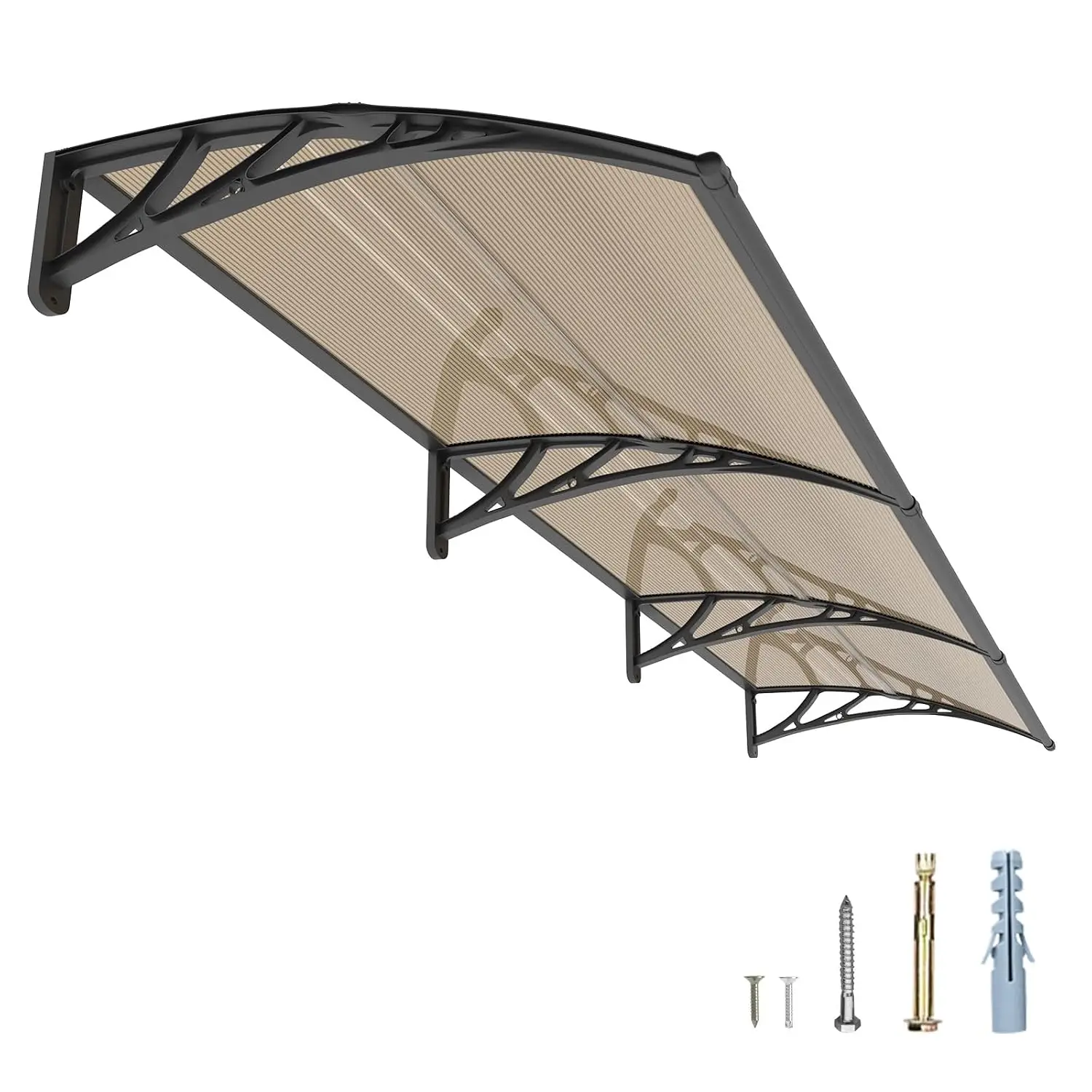 Heat-Reducing, Snow Bearing, 5mm Impact-Resistant Polycarbonate Overhang for Outside, Porch, Reinforced ABS Bracket, Customized