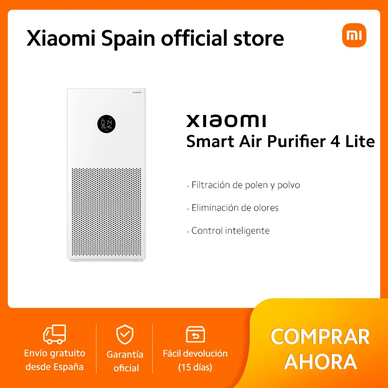 Official | Xiaomi Smart Air Purifier 4 Lite | Filtración de polen y polvo | Eliminación de olores | Control inteligente