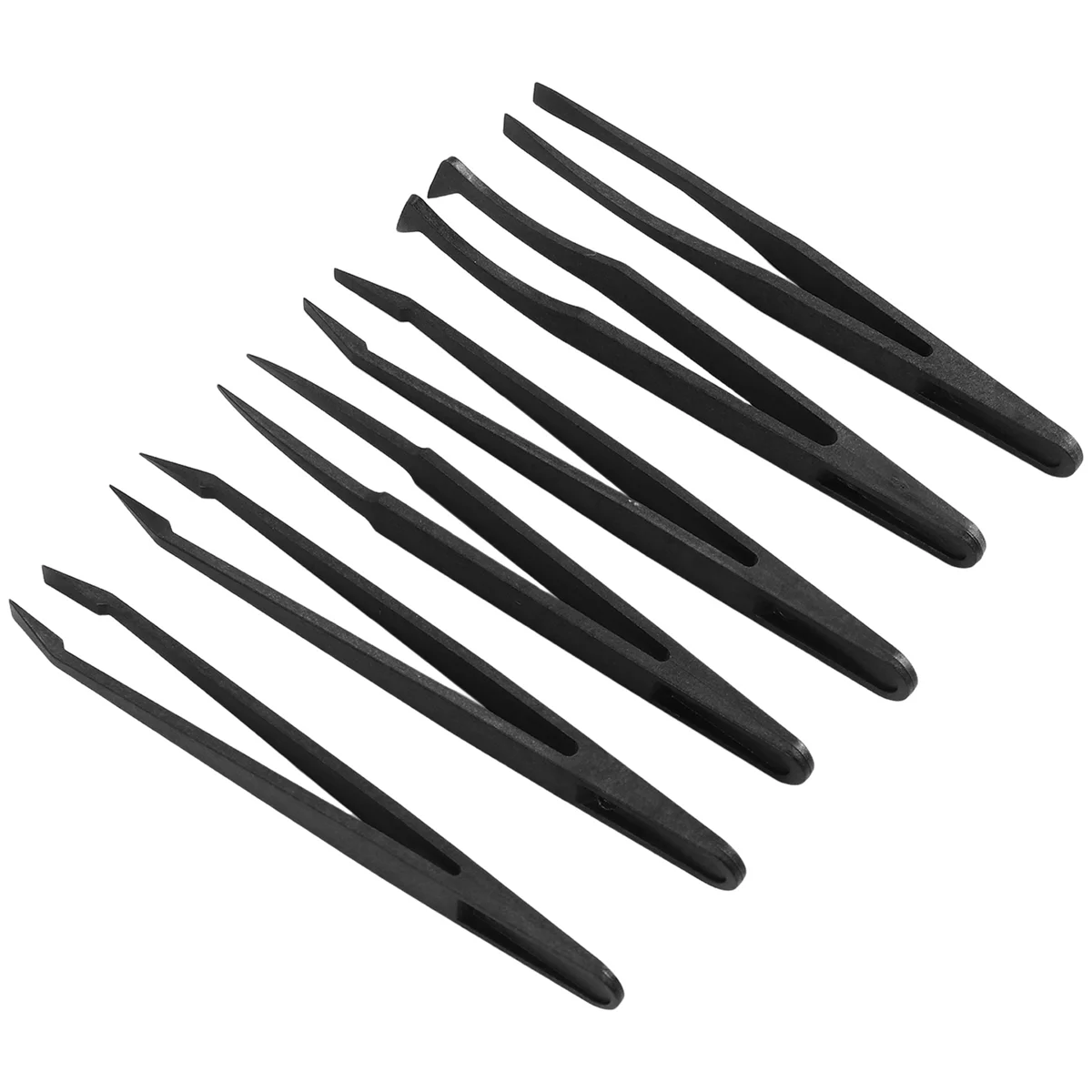 6PCS Precision Tweezer Set Plastic Anti Static Tool Kit Size 1/2/3/5/6/8 each