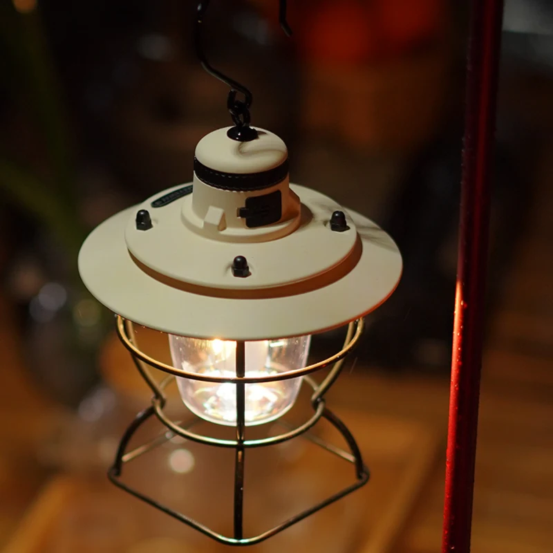 10000mAh Camping Portable Retro Lantern Vintage Tent Lighting Lantern Decoration Waterproof Outdoor Garden Street Path Lawn Lamp