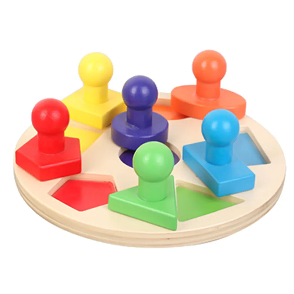 

Набор деревянных пазлов с геометрическими фигурами: развивающая игра для детей, стимулирующая развитие мозга и раннее обучение