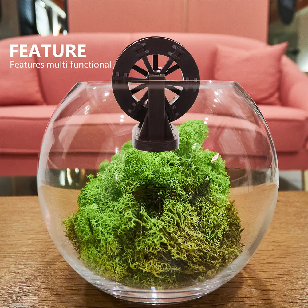 Plastic Water Wheel Stand Set voor Rotstuin DIY Landschapsarchitectuur Project Mini Fontein Decor Tuin Waterrad Model Kit Aquarium