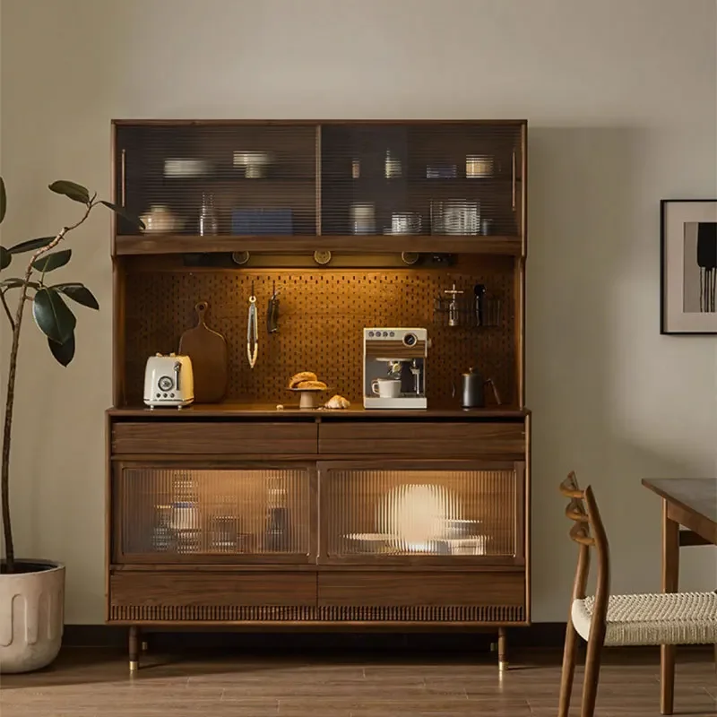 North American black walnut dining side cabinet household wall multi-functional storage tea cabinet