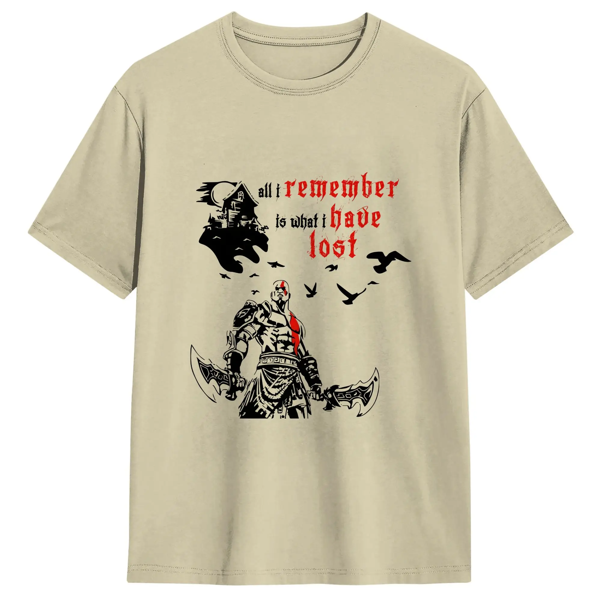 Men's T-Shirts God of war Kratos Casual Pure Cotton Tee Shirt Short Sleeve  T Shirt Crewneck Clothes 4XL 5XL