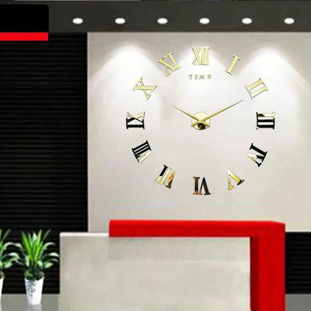 

Настенные часы с зеркальной поверхностью, DIY дизайн, бесшумные, точные, в деревенском стиле, декоративные, для дома, гостиной, ресторана, бара, караоке