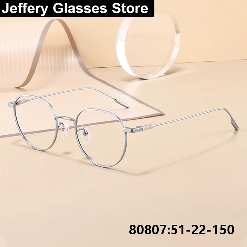Japanese Simple Pure Titanium Oval Glasses Frames Men Women 80807 Ultra-Light Handmade Thin Eyeglasses Popular Eyewear Oculos