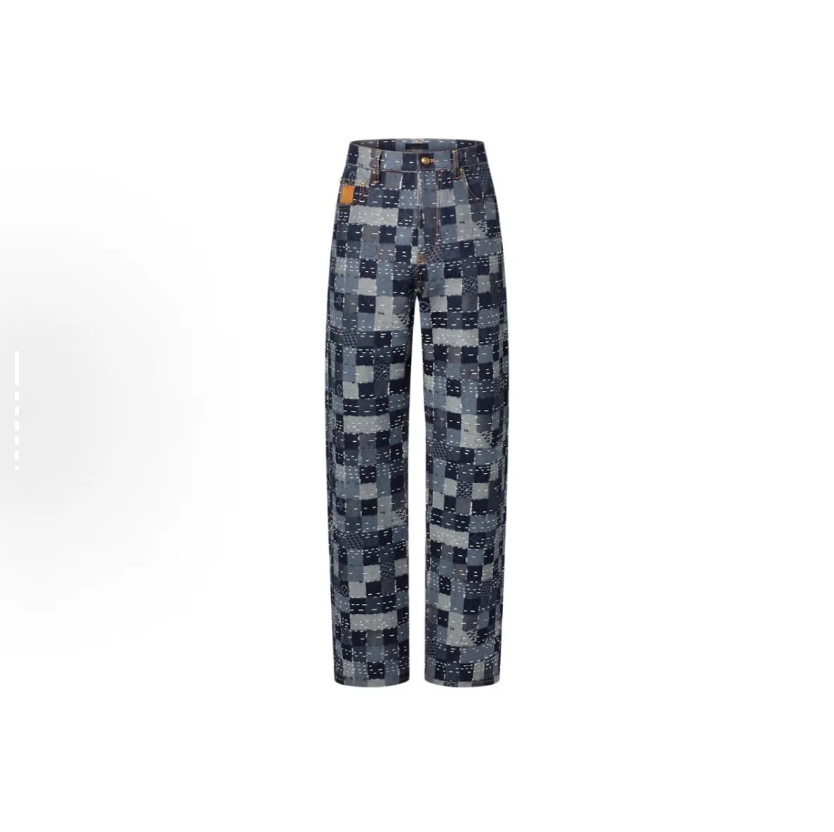 

Adam 25FW Unisex Couple's Plaid Skateboard Straight Leg Jeans Casual Style Natural Waist Zipper Fly Winter Collection