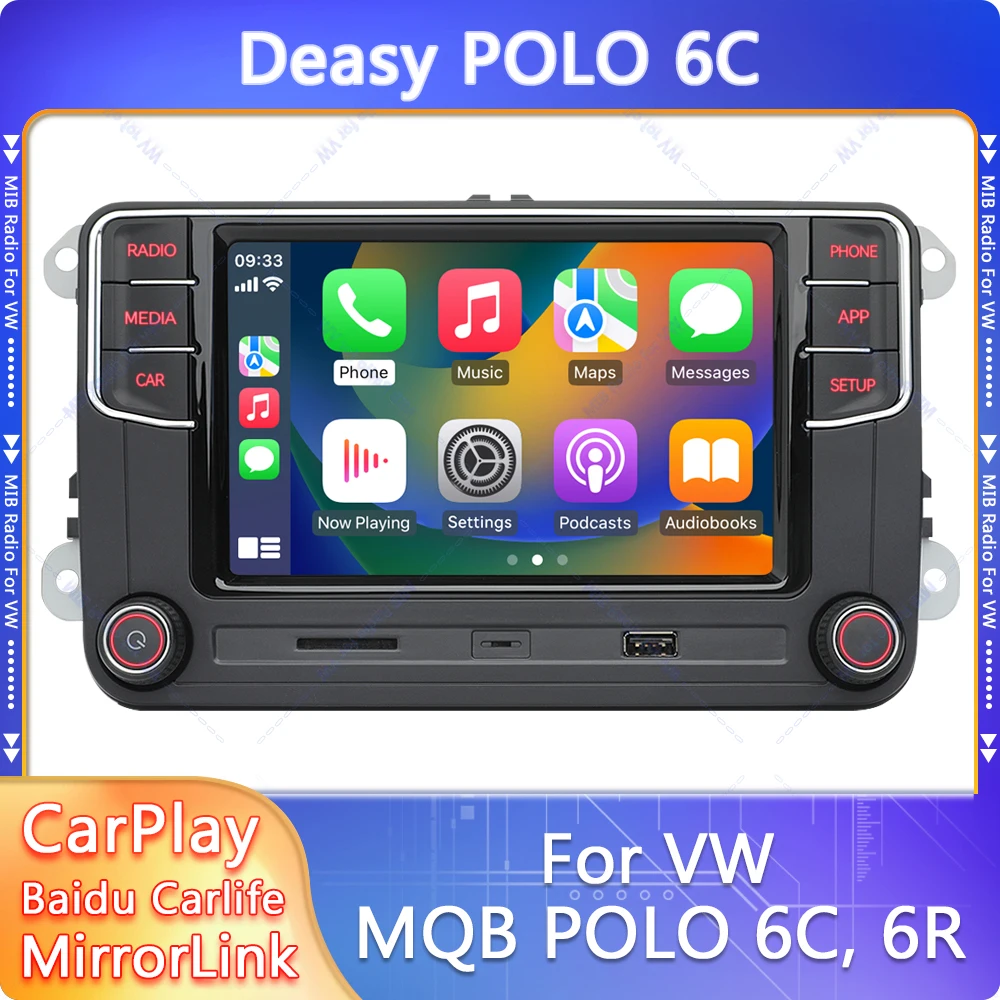 Deasy MIB Carplay Car Radio for VW MQB POLO 6C 6R Bluetooth Stereo Mirrorlink Navigater 6.5 inch Multiplayer USB SD Built-in MIC