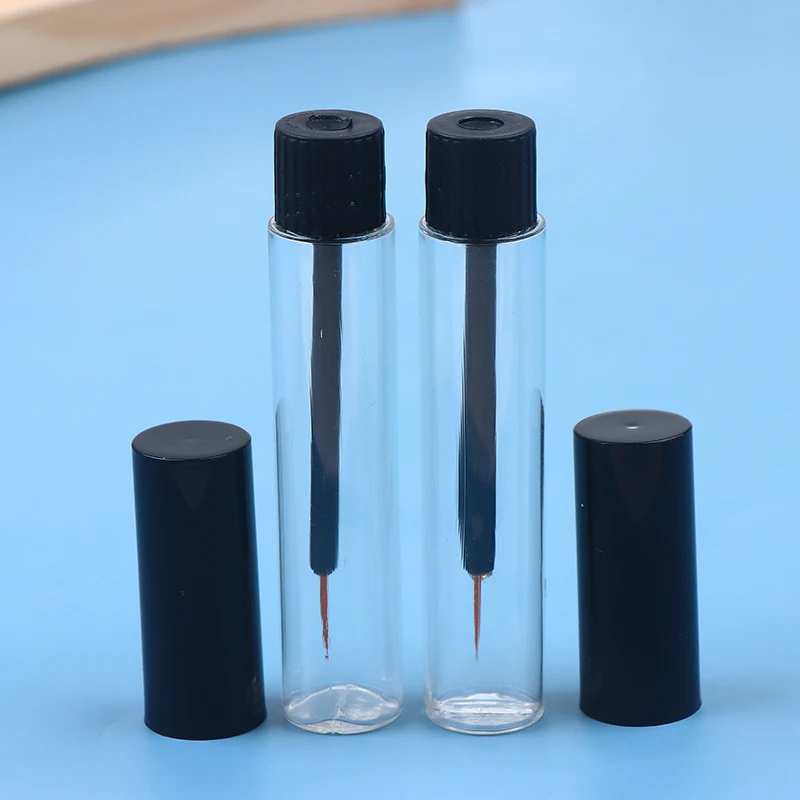 1/5 szt. 10ml Pusty Pojemnik na Eyeliner, Fiolka na Rzęsy, Butelka na Rzęsy, Precyzyjny Żółty Przezroczysty Pojemnik na Kosmetyki do Makijażu