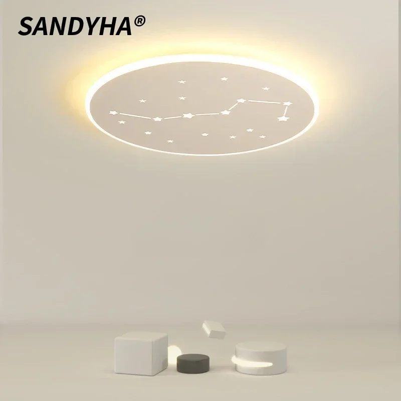 

SANDYHA Modern Ceiling Light Circular LED Ceiling Lamp The Big Dipper Lighting Fixtures For Bedroom Children's room Study Hotel