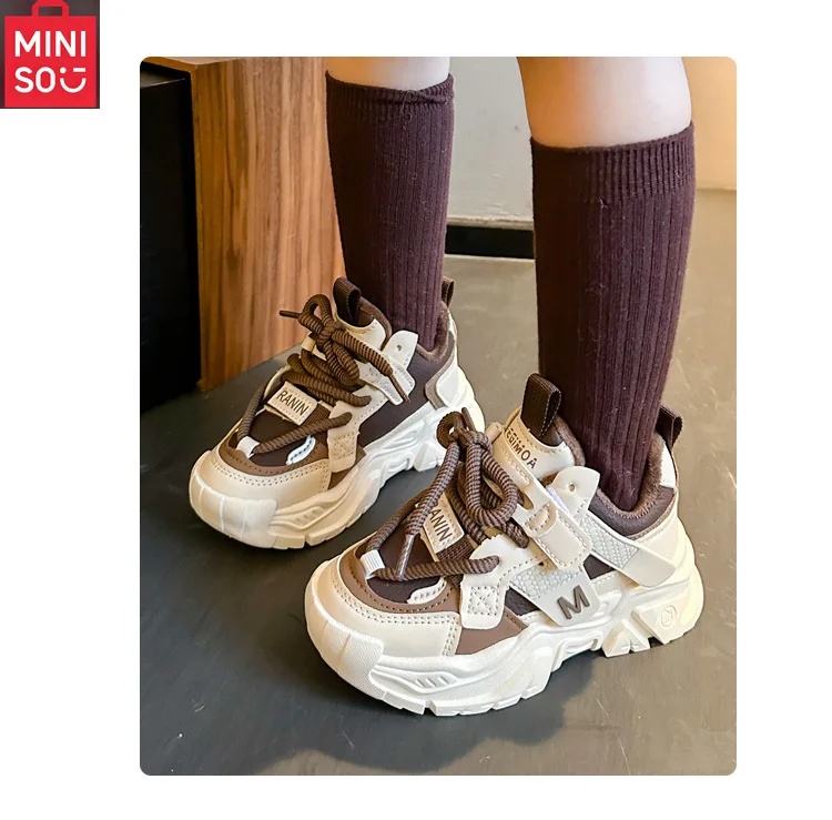 حذاء شتوي Miniso Kuromi للفتيات 2025، حذاء رياضي ذو نعل سميك مبطن بالقطيفة للأطفال الكبار، مريح ولطيف #6