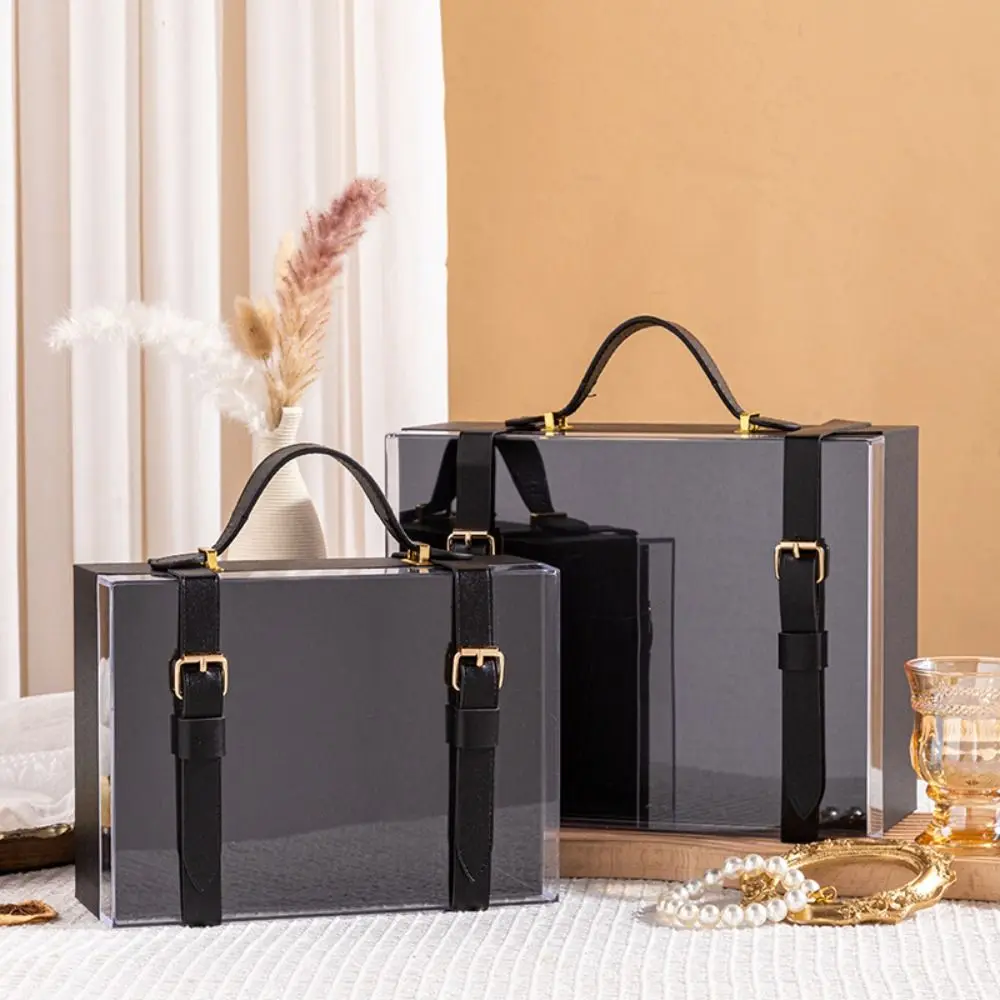 

Suitcase Light Luxury Transparent Gift Box Visible Windows Handheld Storage Case Multi Color Acrylic Present Box Friend