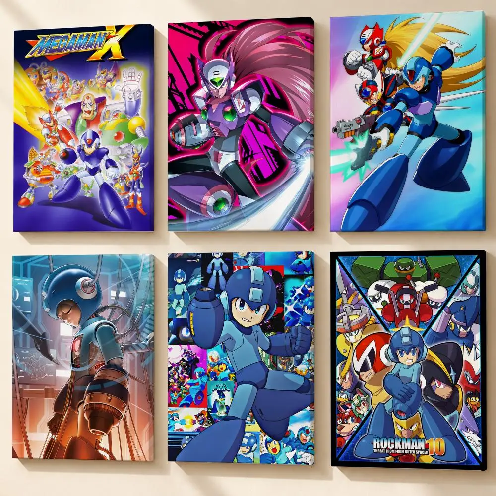 Anime R-Rockman Megaman X Zero Framed Wall Painting Canvas Poster Wooden Stretcher Frame Inner Frame Kit for Wall Art Painting