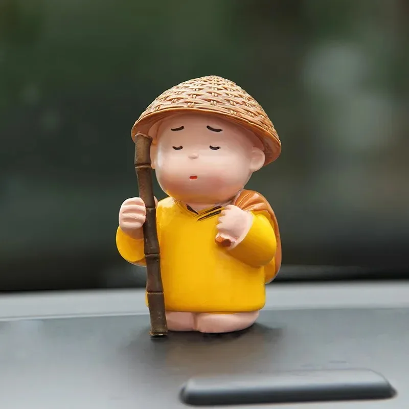 3 قطعة تماثيل الراهب البوذي شاولين الحلي ديكور المنزل للسيارة ثقالة الورق فنغ شوي المنمنمات الهدايا