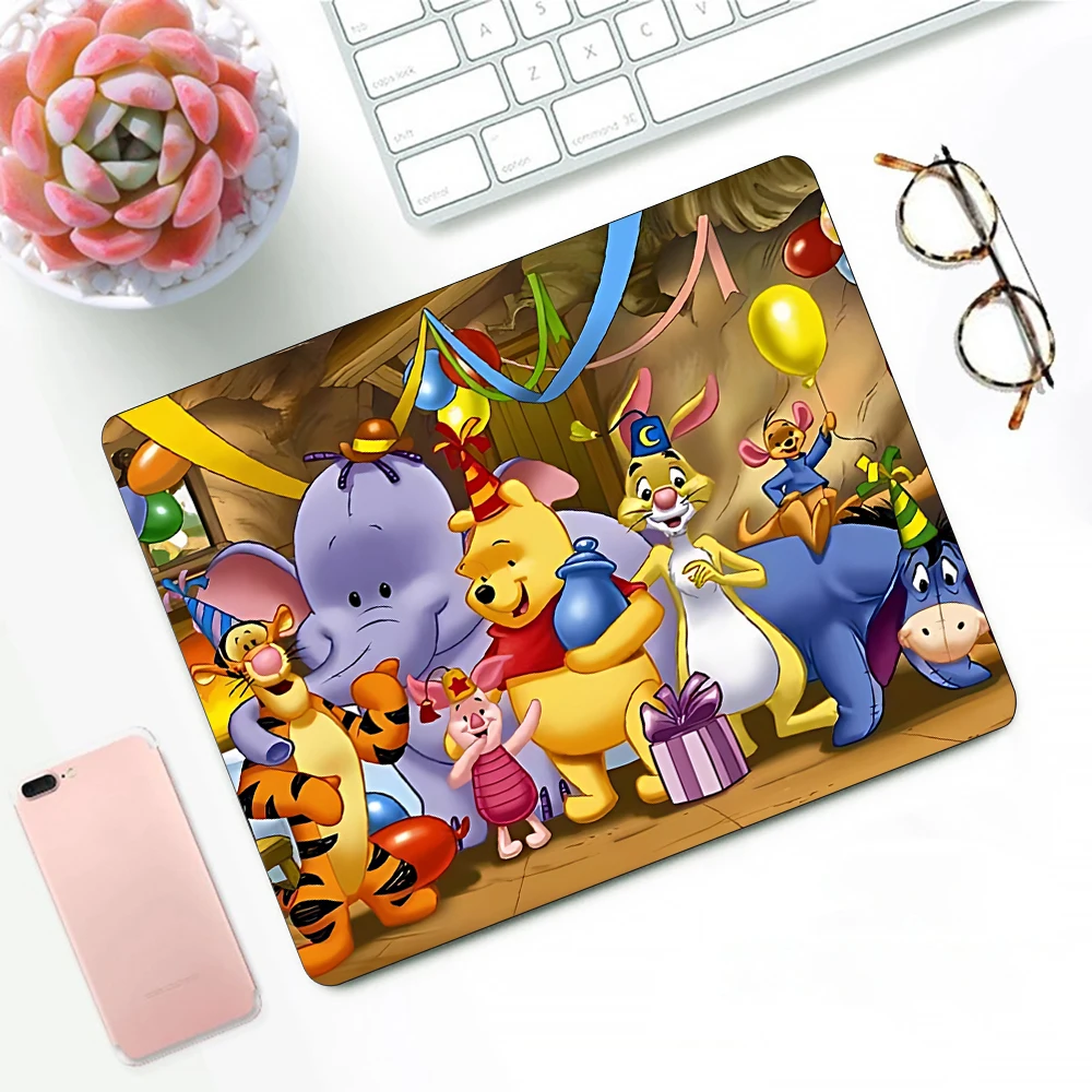 Cute Anime Winnie the Pooh Gaming Mouse Pad XS Small Mousepad For PC Gamer Desktop Decoration Office Mouse Mat Deskmat Rug