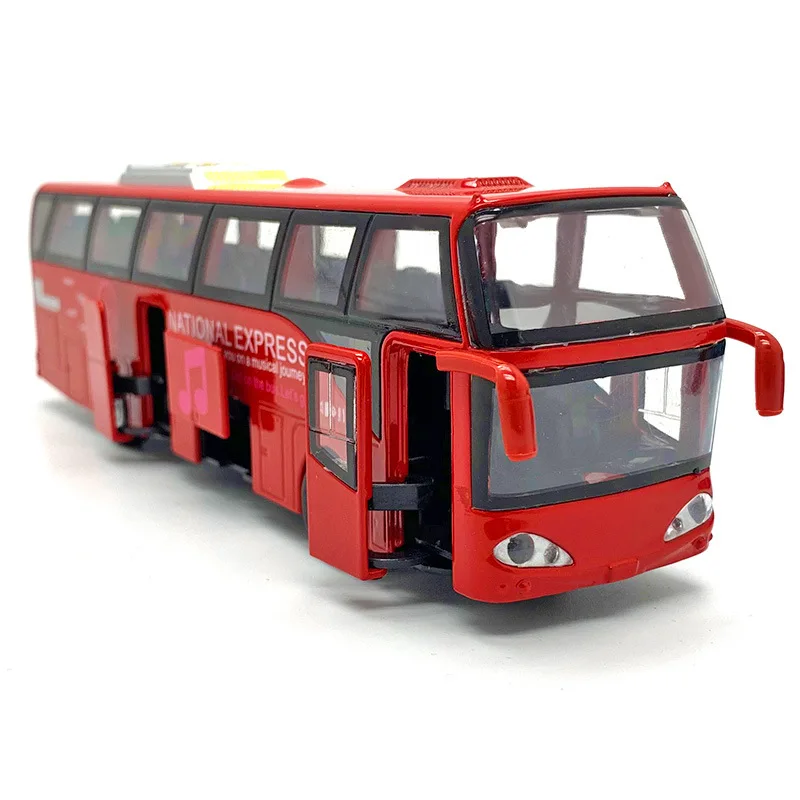 Modelo de autobús turístico extraíble de aleación 1: 32, juguete de autobús oceánico, sonido y luz simulados, regalo para niños, venta al por mayor