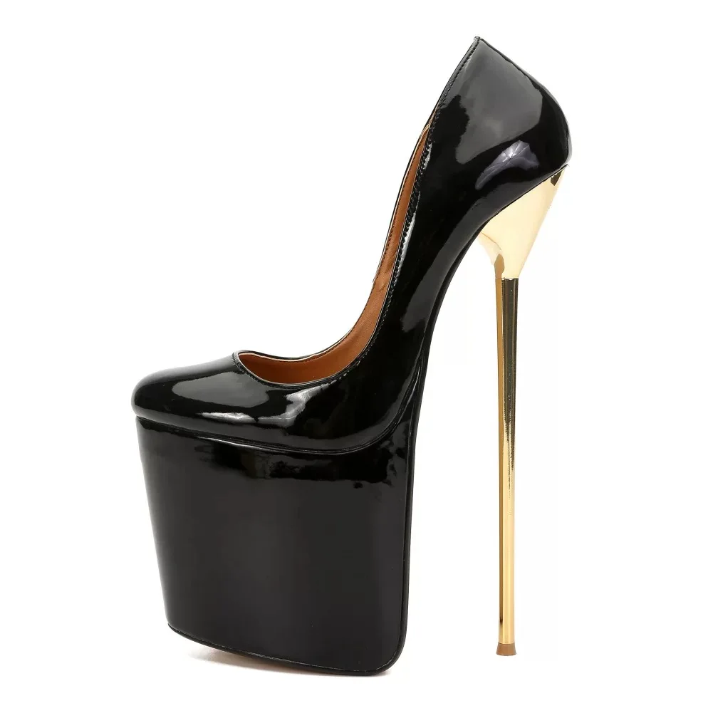 22cm super high heels with lock up shoes for SM Queen CD cross dressing, thick soled plus size high heels, sexy shoes