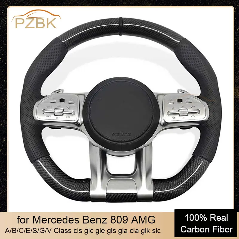 

OEM Modified Carbon Fiber Car Steering Wheel for Mercedes Benz 809 AMG A B C E S G V Class cls glc gle gls gla cla glk slc