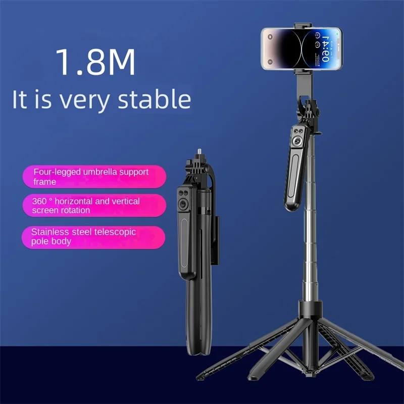 1.8m Selfie Stick Extendable Wireless Bluetooth Remote Portable Smartphone Tripod Stand Mount For iOS Android Phone