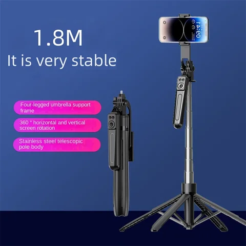 1.8m Bluetooth Selfie Stick Tripod